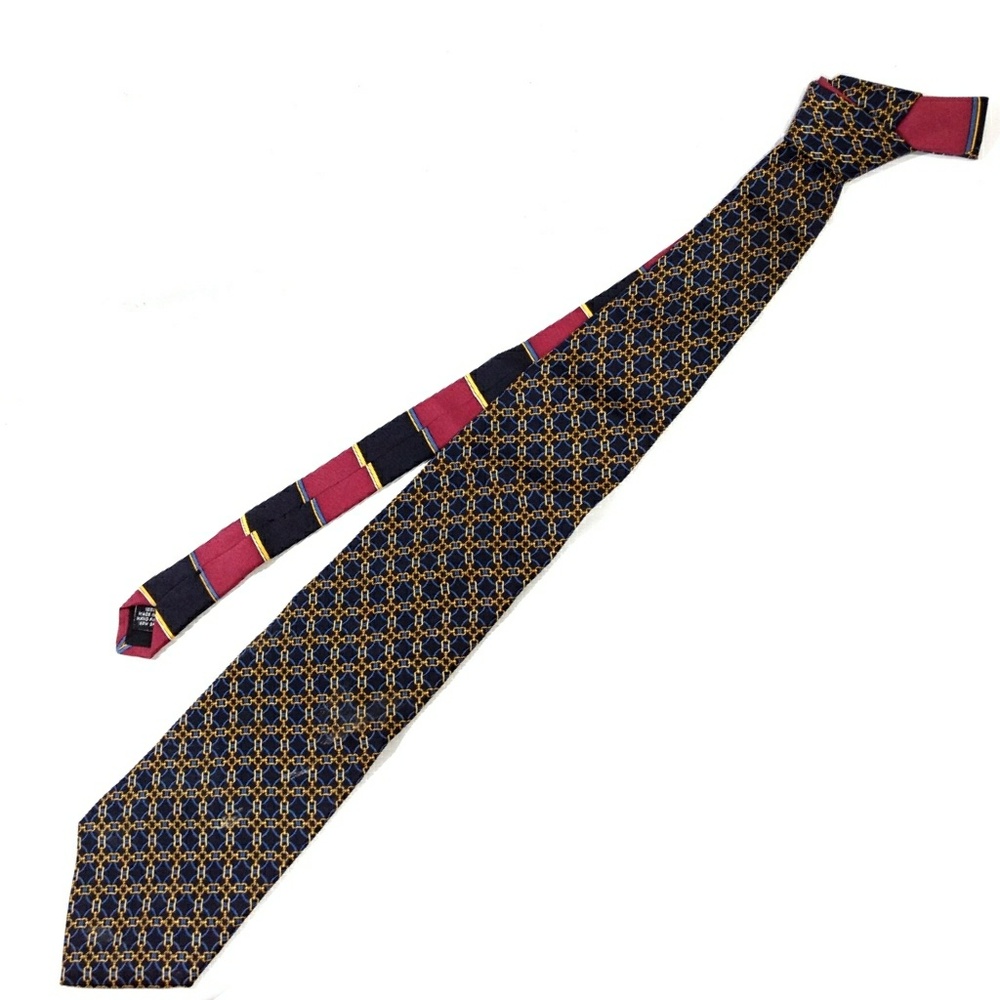 Vintage Gucci Chain Pattern Italian Silk Tie